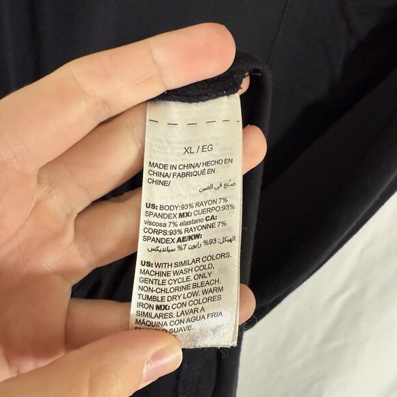 Soma Sleep Dress Women's XL Black Short Sleeve Vneck Stretch Rayon - Picture 6 of 11